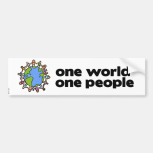 one world bumpersticker 2 bumper sticker