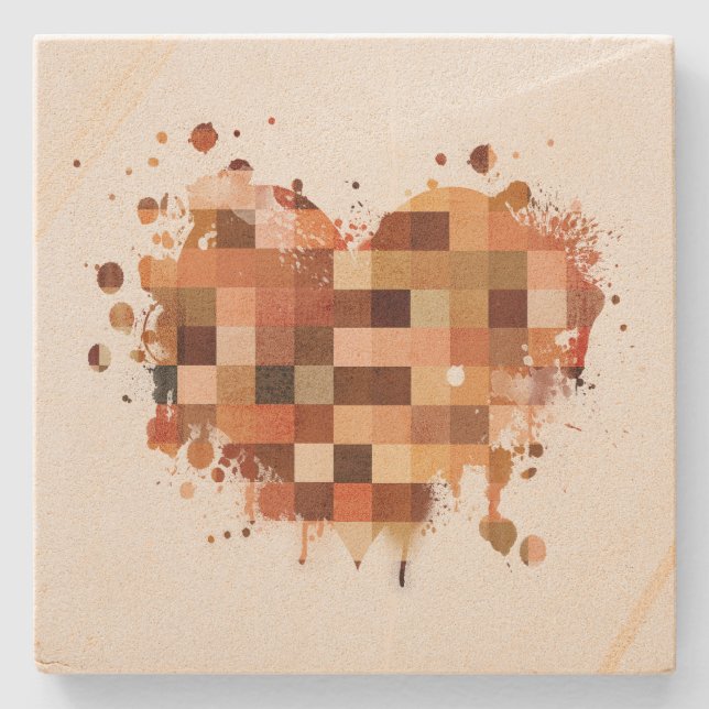 One World Heart  stone coaster (Front)