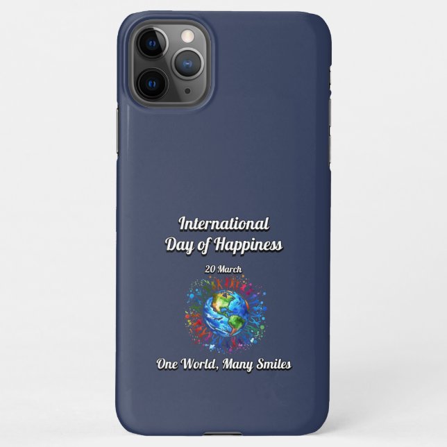 One World Many Smiles. Day of Happiness. iPhone Case (Back)