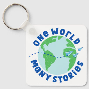 One world many stories key ring