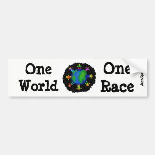 One World, One Race Bumper Sticker