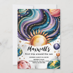 One Year Around the Sun Birthday Invitation