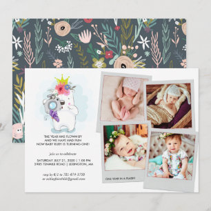One Year in a Flash Photo Collage Invitation