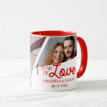 One Year Of Love Multi Photo Collage Anniversary Mug<br><div class="desc">One Year Of Love Multi Photo Collage Anniversary Mug . Celebrate a year of love with our One Year Of Love Multi Photo Collage Anniversary Mug! This beautifully designed ceramic mug is a heartfelt gift, featuring a customisable collage of your favourite memories together over the past year. Each sip will...</div>