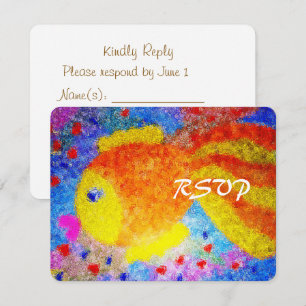 One Year of Love Tropical Fish 1st Birthday RSVP Card