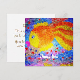 One Year of Love Tropical Fish 1st Birthday  Thank You Card