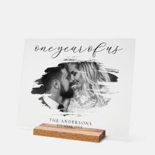 One Year of Us First Wedding Anniversary Acrylic Sign
