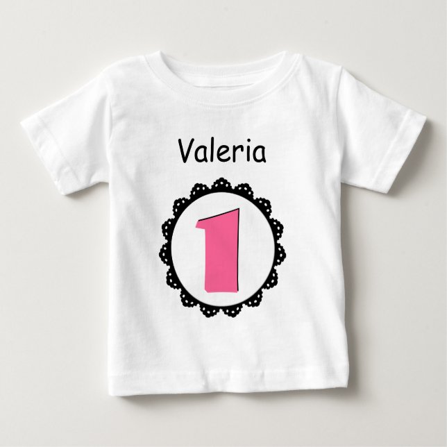 One Year Old Baby Girl Birthday Gift Tee V03 (Front)