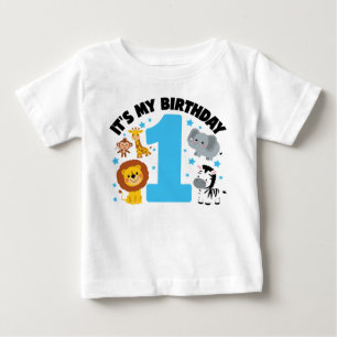 One Year Old Birthday Boy Colourful and Playful Baby T-Shirt