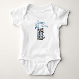 "One Year Old" – Blue First Birthday Bodysuit for