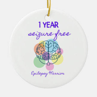 One Year Seizure Free Epilepsy Warrior Ceramic Tree Decoration