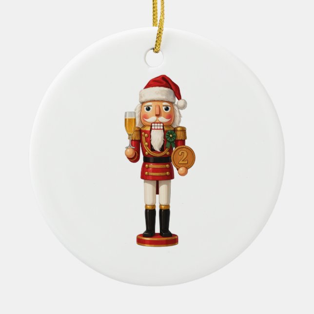 One Years Sober Nutcracker Holiday Celebration   Ceramic Tree Decoration (Front)