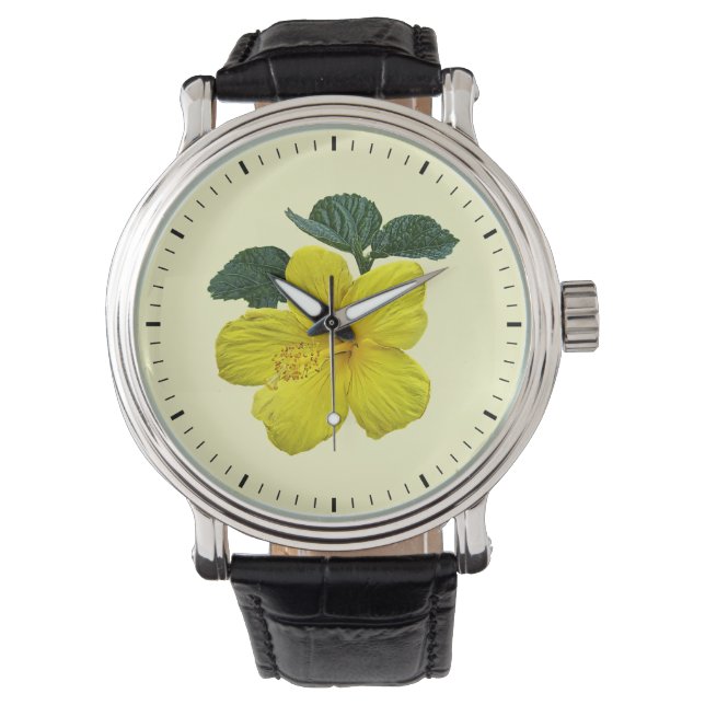 One Yellow Hibiscus Watch (Front)