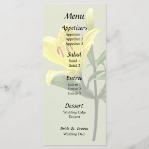 One Yellow Lily Menu