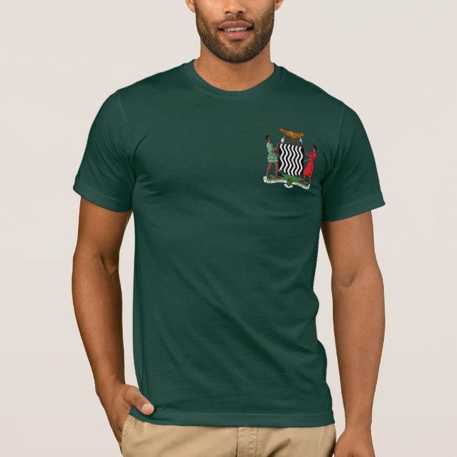 "One Zambia One Nation" Zambia Coat of Arms Hoodie T-Shirt (Front)