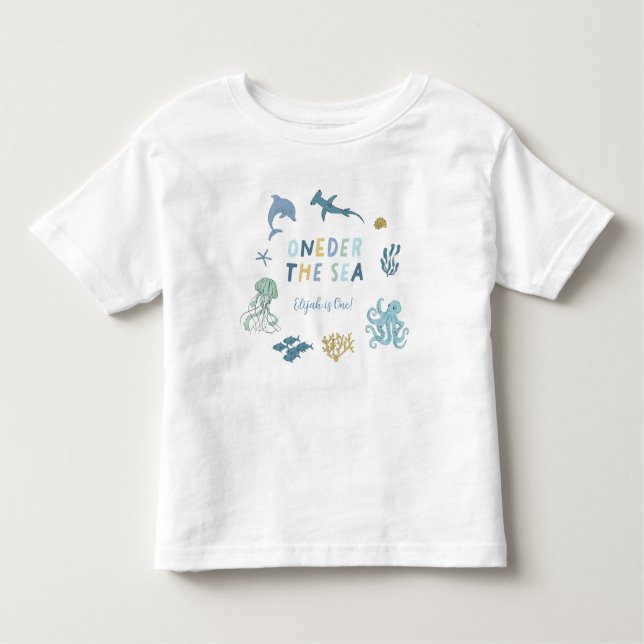 Oneder The Sea 1st Birthday Boy Toddler T-Shirt (Front)