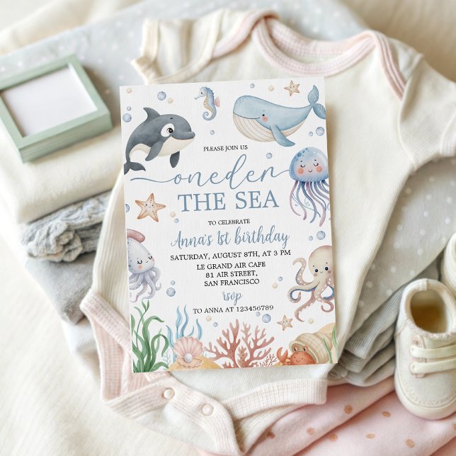 Oneder the Sea 1st Birthday Invitation (Creator Uploaded)