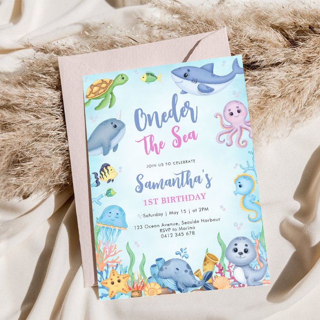Oneder The Sea 1st Birthday Invitation (Creator Uploaded)