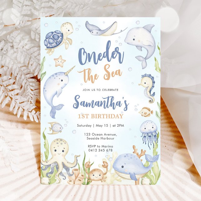 Oneder The Sea 1st Birthday Invitation (Creator Uploaded)