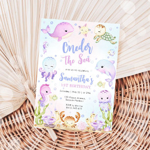Oneder The Sea 1st Birthday Invitation