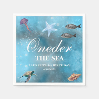 Oneder The Sea 1st Birthday Napkin