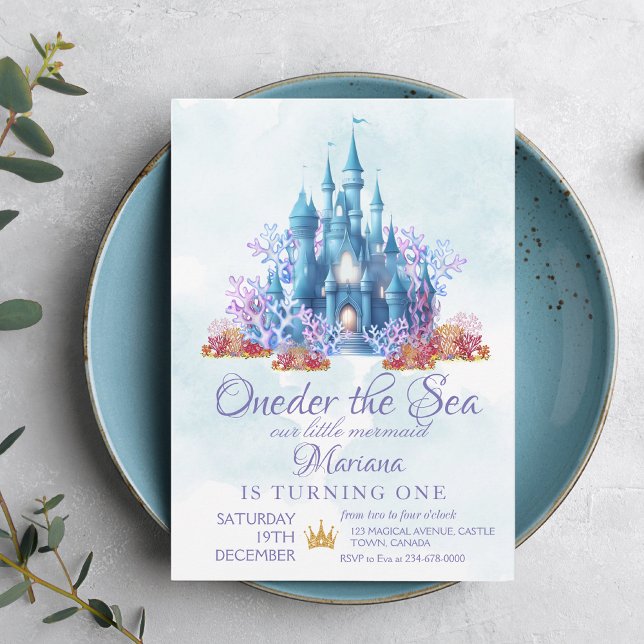 Oneder The Sea 1st Birthday Party Invitation (Creator Uploaded)