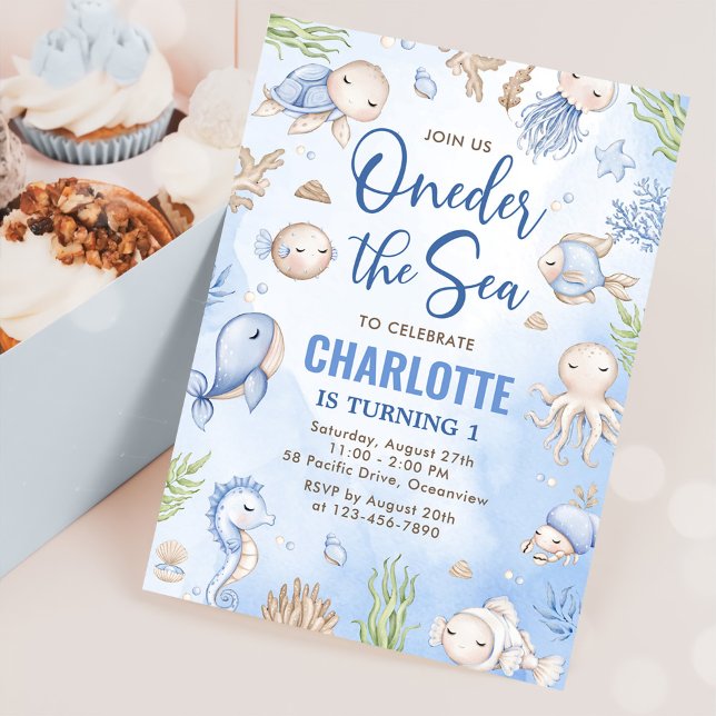 Oneder The Sea 1st Birthday Under The Sea Invitation (Creator Uploaded)
