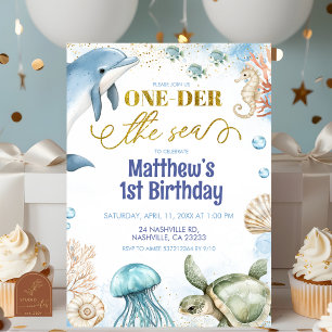 Oneder the sea birthday invitation