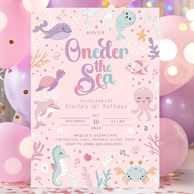 Oneder the Sea Birthday Invitation. Ocean Birthday Invitation (Creator Uploaded)
