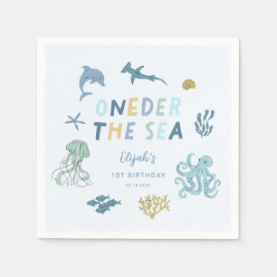 ONEder The Sea Boy Birthday Party Napkin