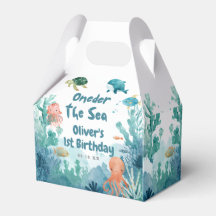 Oneder the Sea Cute Watercolor 1st Birthday
