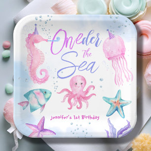 ONEder The Sea Mermaid 1st birthday Cute Ocean Paper Plate