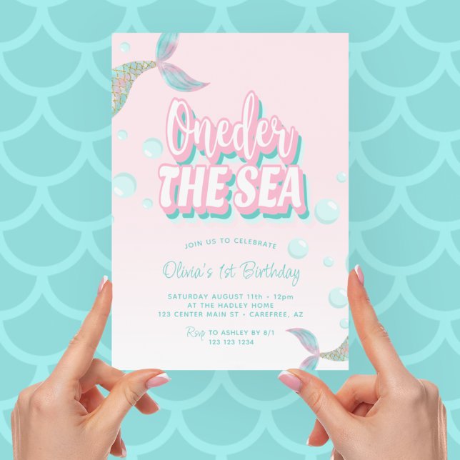 Oneder The Sea Mermaid 1st Birthday Invitation (Creator Uploaded)