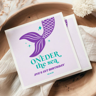 ONEder The Sea Mermaid 1st First Birthday Party Napkin