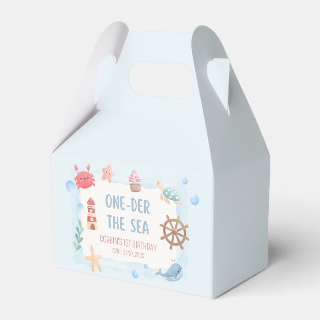 Oneder the Sea Nautical Favour Box (Front Side)