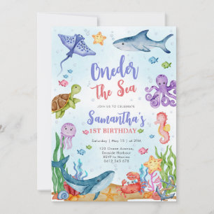 Oneder the Sea Party 1st Birthday Invitation