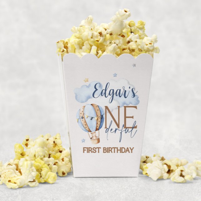 ONEderful 1st Birthday Hot Air Balloon Popcorn Box (Creator Uploaded)