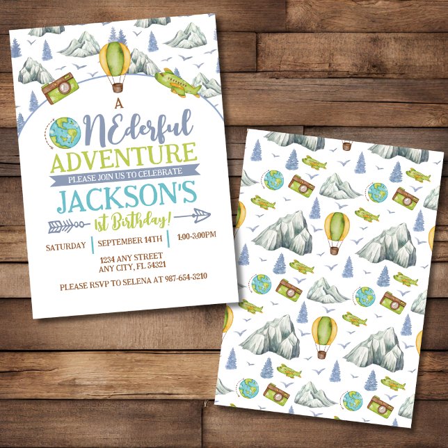 Onederful Adventure 1st Birthday Invitation (Creator Uploaded)