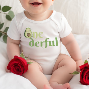 Onederful Avocado 1st Birthday Baby Bodysuit