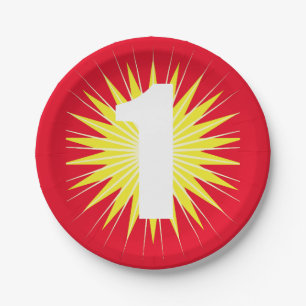 Onederful Cute Colourful 1st Birthday Party Paper Plate