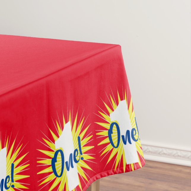 Onederful Cute Colourful 1st Birthday Party Tablecloth (In Situ)
