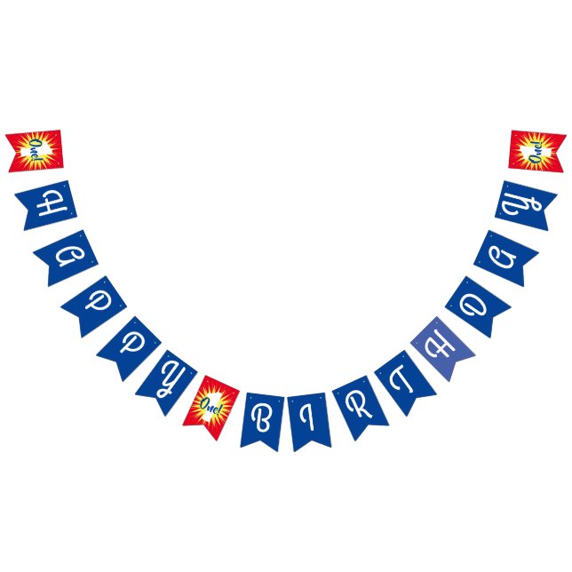 Onederful Cute Colourful 1st Birthday Party Theme Bunting (All)