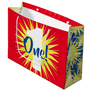 Onederful Cute Colourful 1st Birthday Party Theme Large Gift Bag