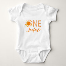 Onederful first birthday clothing, happy sunny