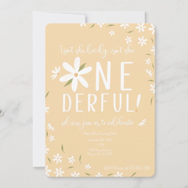 Onederful First Birthday Invitation (Front)