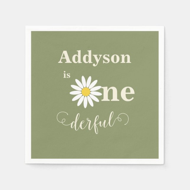 Onederful First Birthday Napkin (Front)