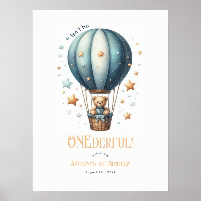 ONEderful First Birthday Welcome Poster (Front)