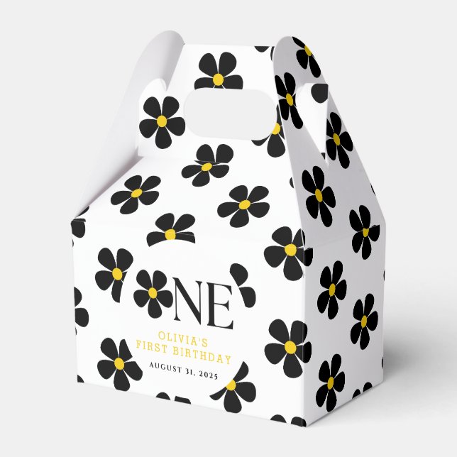  Onederful Floral 1st Birthday Party Favour Box (Front Side)