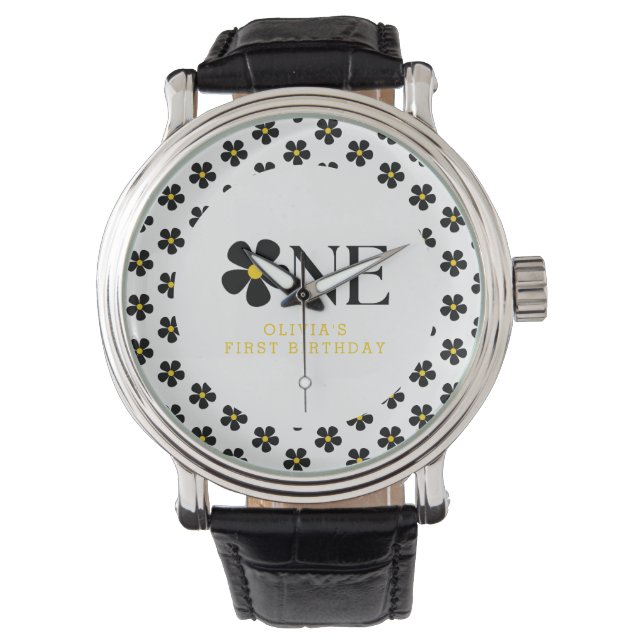  Onederful Floral 1st Birthday Party Watch (Front)