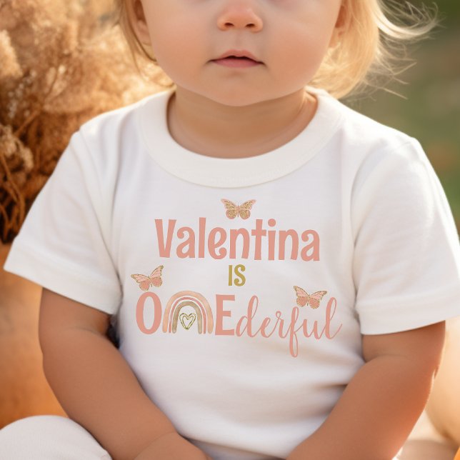 Onederful Girl's First Birthday Party Boho Outfit Toddler T-Shirt (Creator Uploaded)